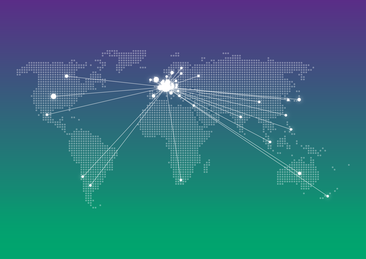 world map of alumni distribution